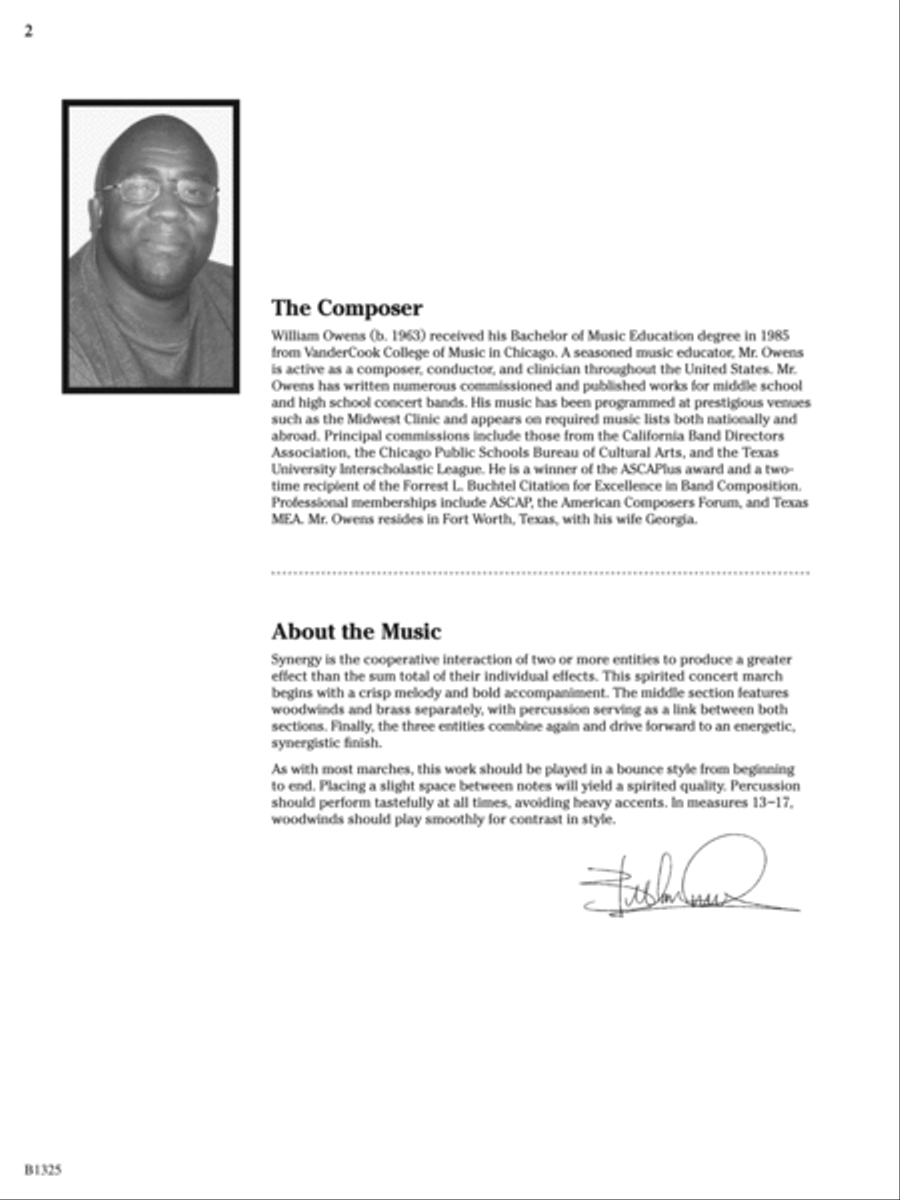Synergy March: Score Synergy March: Score Concert Band scores gallery preview page 2