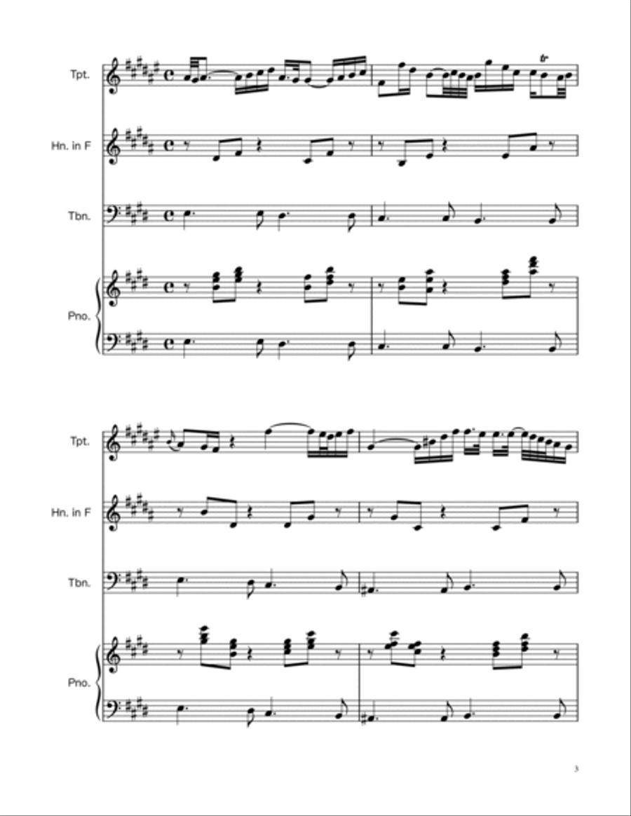 Arioso BWV 156 - Brass Trio w/Piano Brass Trio scores gallery preview page 3