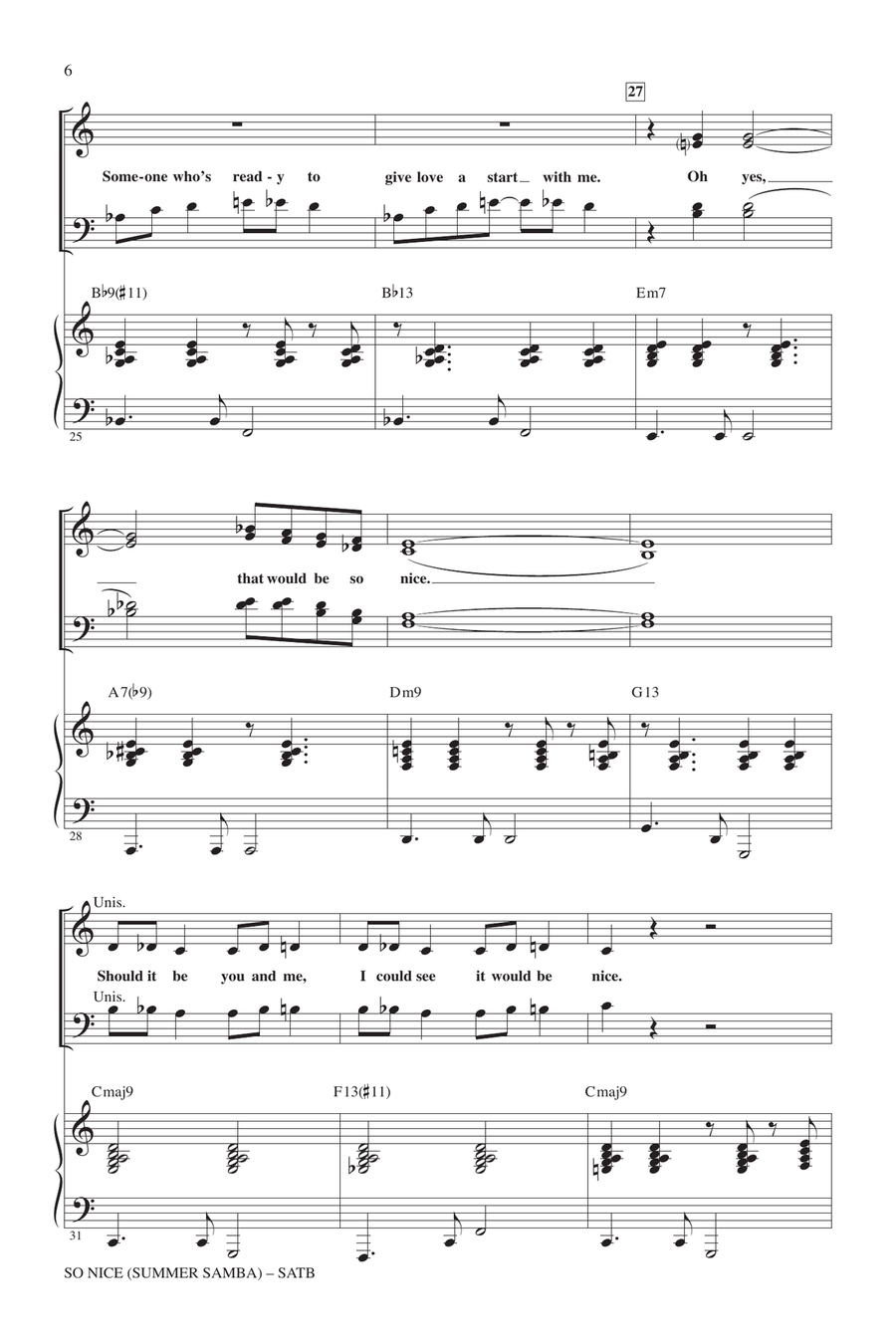 So Nice (Summer Samba) 4-Part scores gallery preview page 4
