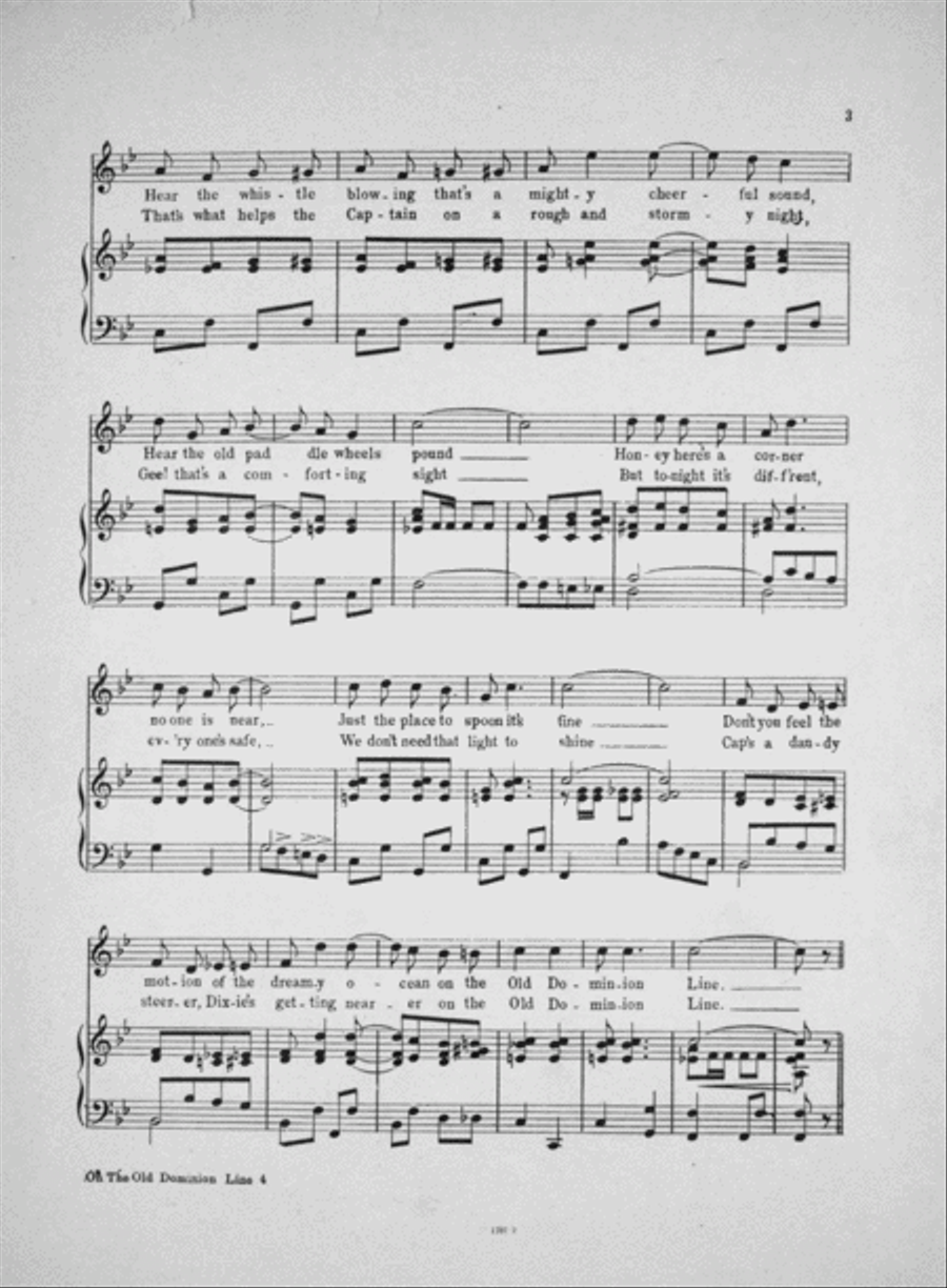 On the Old Dominion Line. Song Voice scores gallery preview page 3