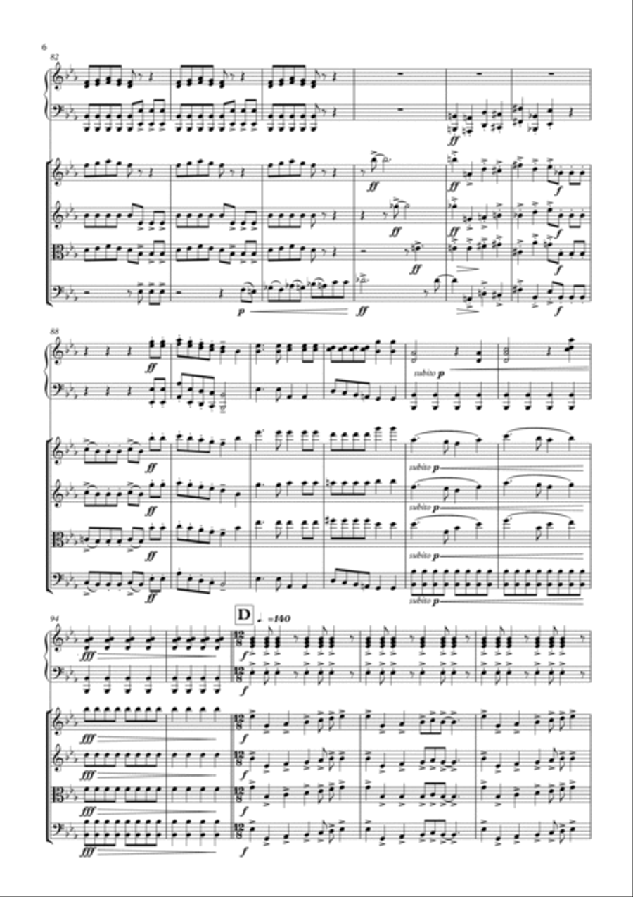 Bohemian Rhapsody Piano Quintet scores gallery preview page 6