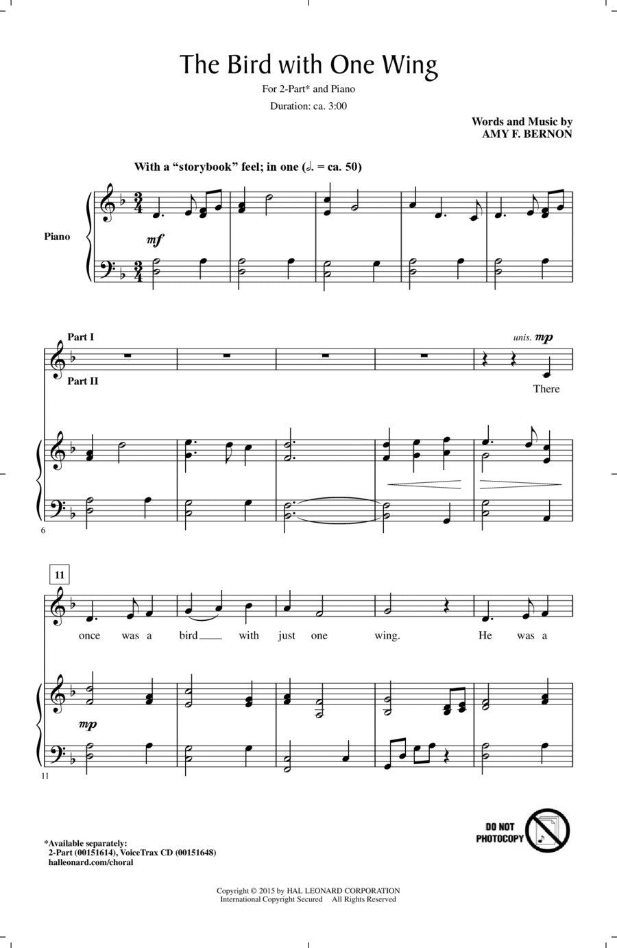 The Bird With One Wing 2-Part scores gallery preview page 1