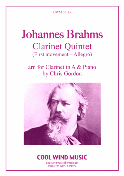Brahms Clarinet Quintet Op. 115 (arr. for Clarinet in A and Piano) - Allegro image number null