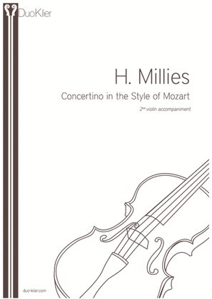 Book cover for H. Millies - Concertino in the Style of Mozart, 2nd violin accompaniment