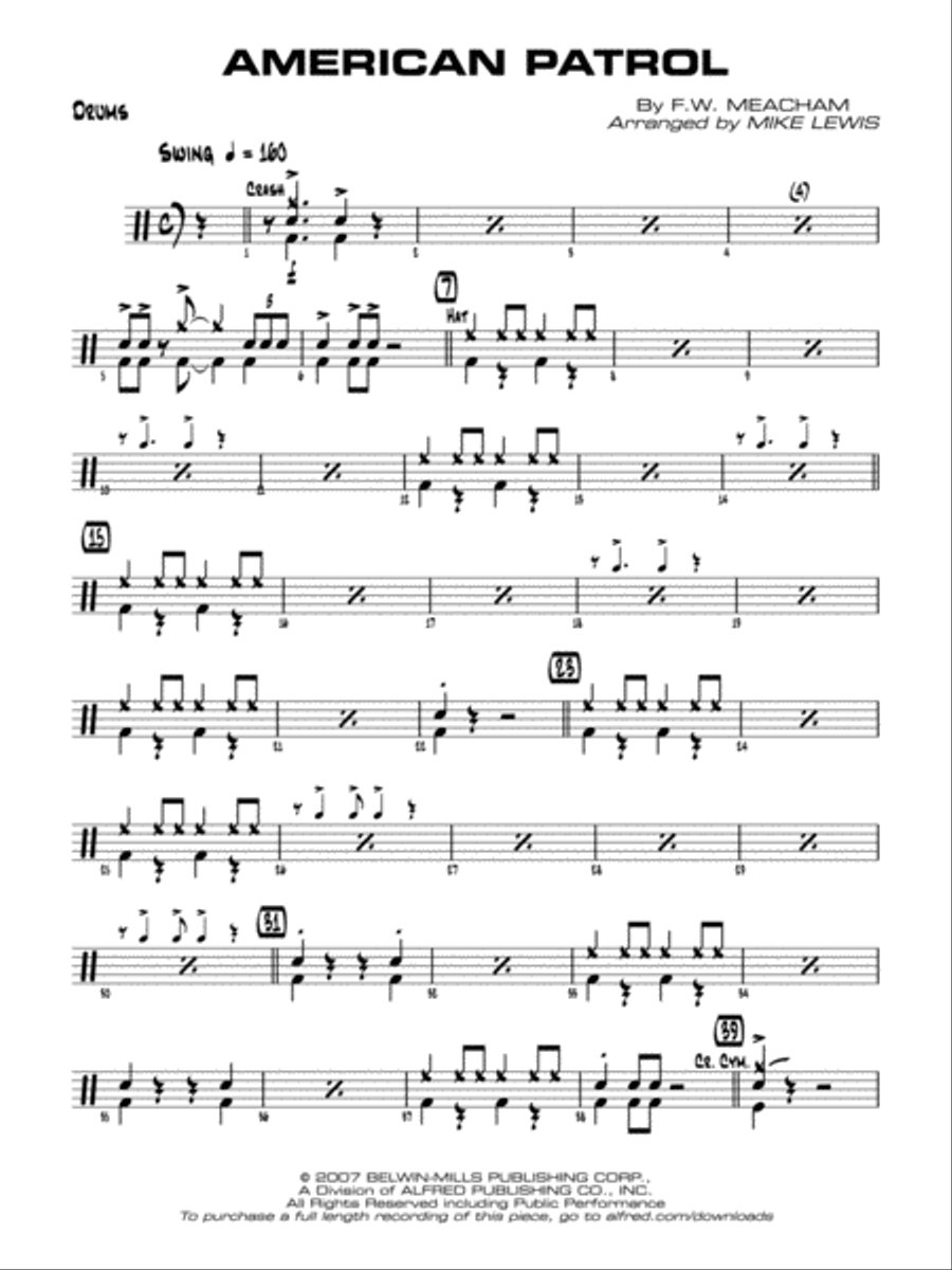 American Patrol: Drums Jazz Ensemble scores gallery preview page 1