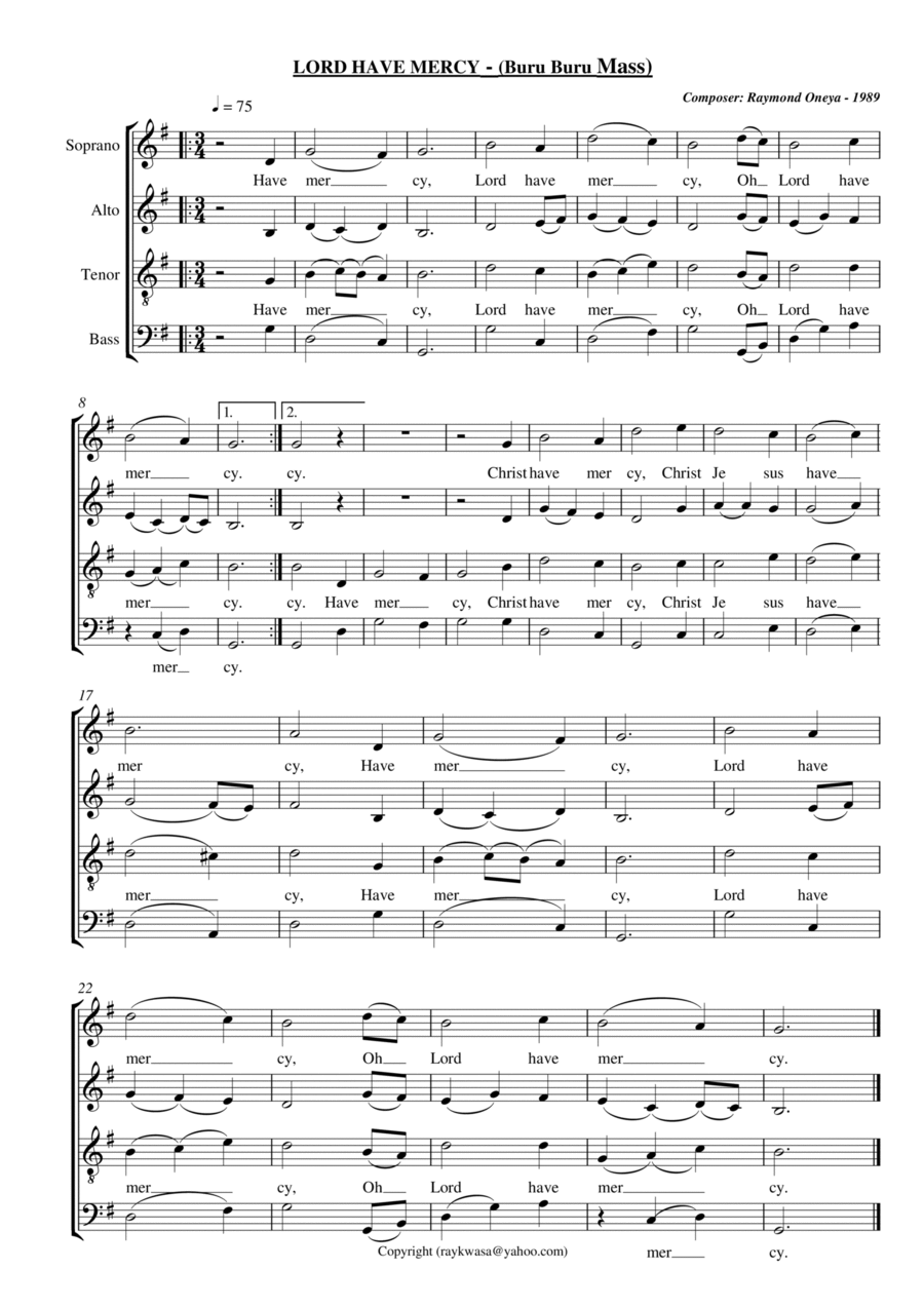 Buru Buru Mass Buru Buru Mass 4-Part scores gallery preview page 1