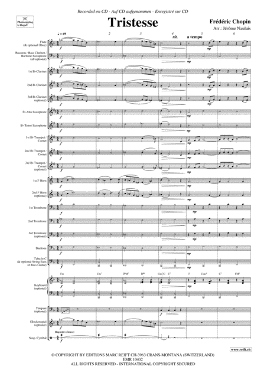 Tristesse Concert Band scores gallery preview page 4