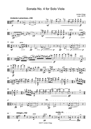 Book cover for Sonata No 4 for Solo Viola