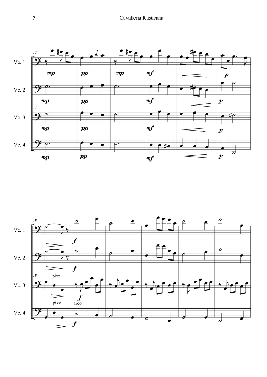 Cavalleria Rusticana by Pietro Mascagni Cello - Digital Sheet Music page 2