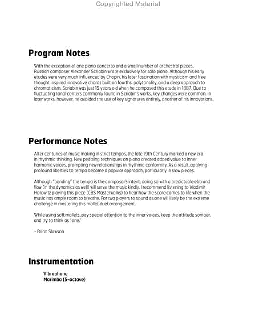 Etude in C# Minor Marimba scores gallery preview page 3