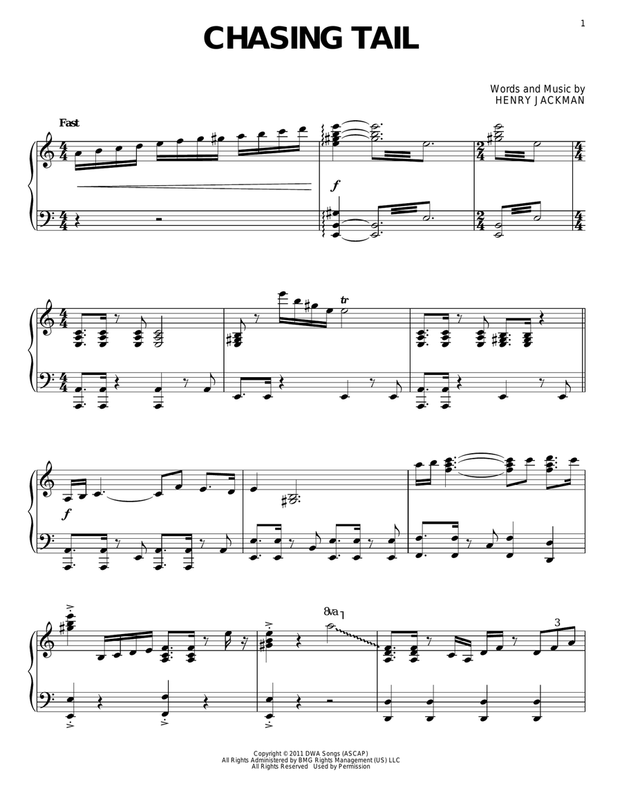 Chasing Tail Chasing Tail Piano Solo scores gallery preview page 1