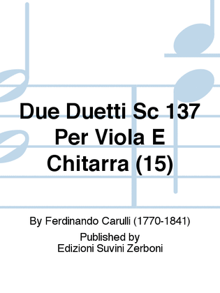 Book cover for Due Duetti Sc 137 Per Viola E Chitarra (15)