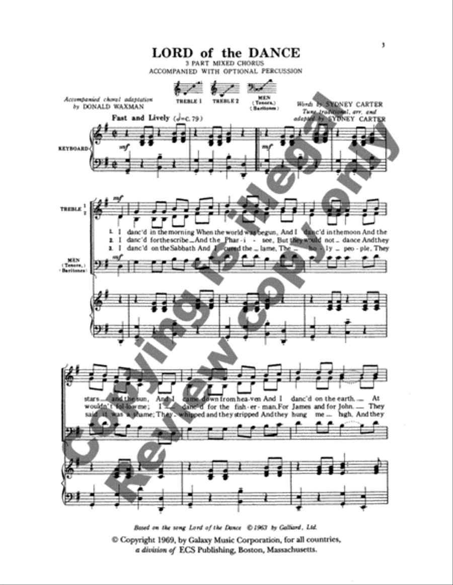 Lord of the Dance Lord of the Dance 3-Part scores gallery preview page 3