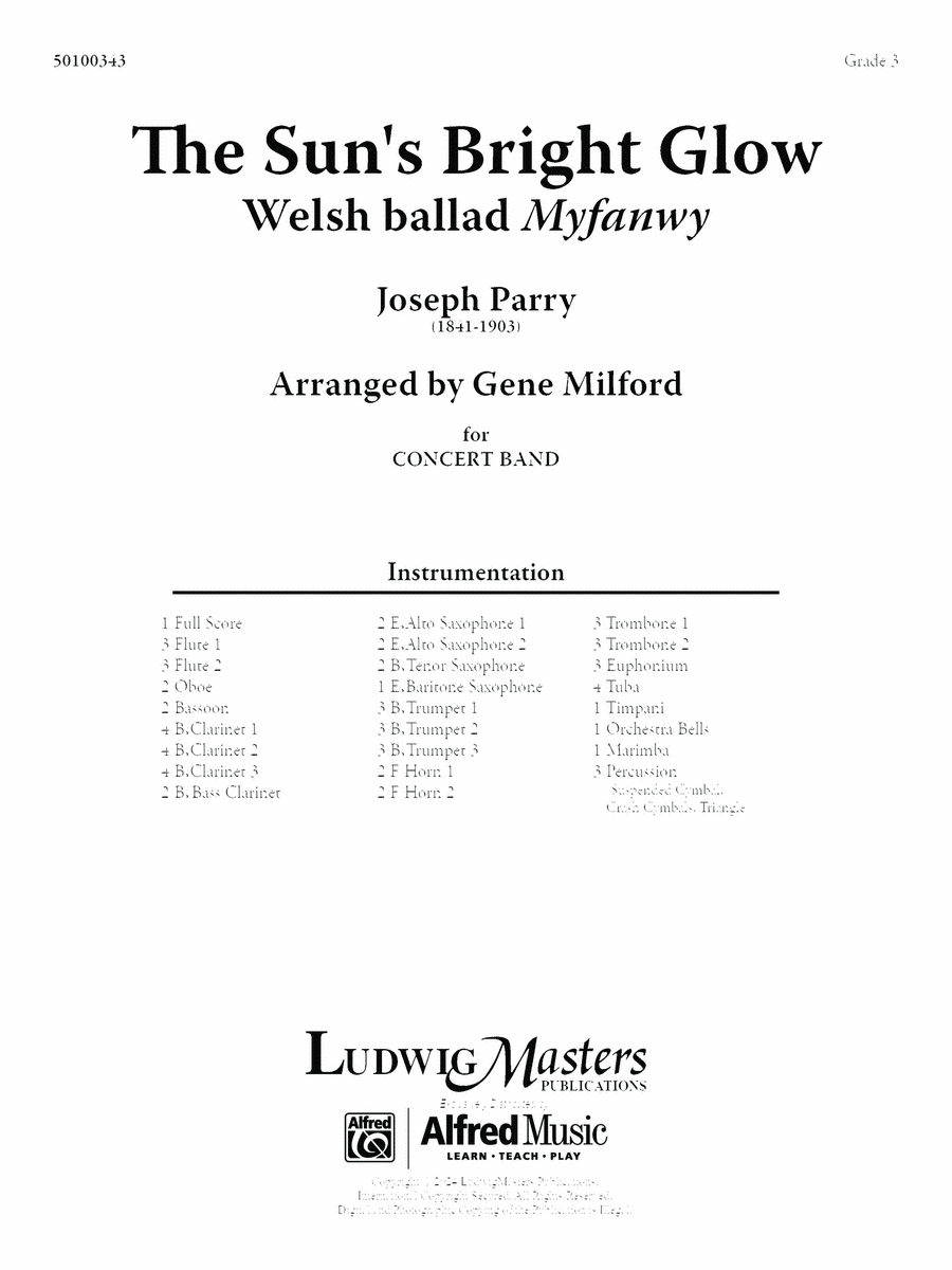 The Sun's Bright Glow (arr. Gene Milford) - Full Score Concert Band scores gallery preview page 1