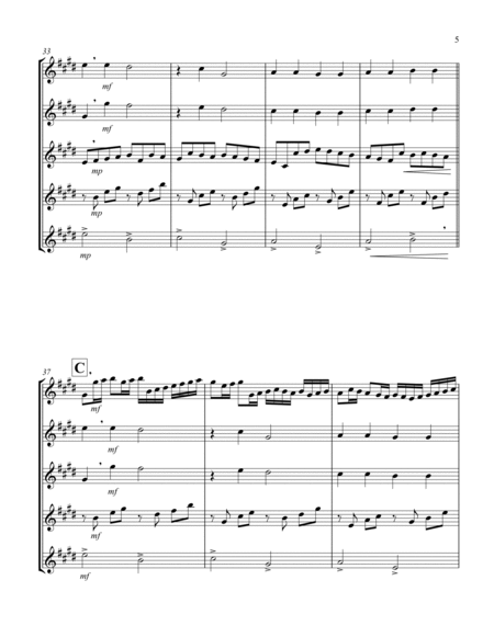 Canon in D (Pachelbel) (D) (Trumpet Quintet) image number null