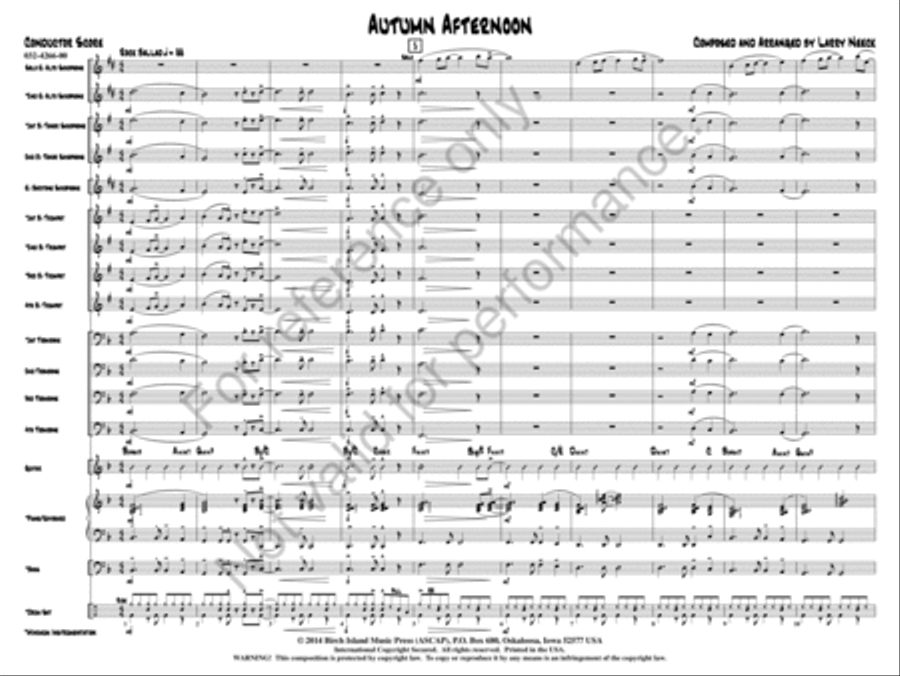 Autumn Afternoon Jazz Ensemble scores gallery preview page 2