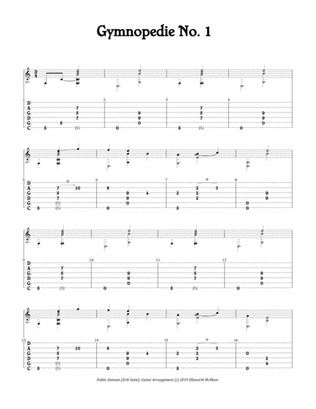Gymnopedie No. 1 (For Fingerstyle Guitar Tuned CGDGAD)