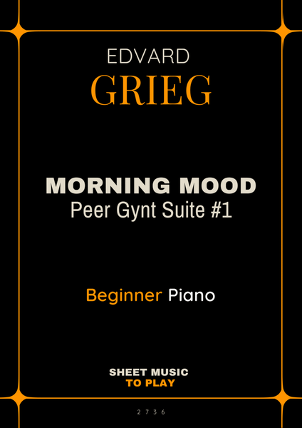 Grieg - Morning Mood - Easy Piano (Full Score) image number null