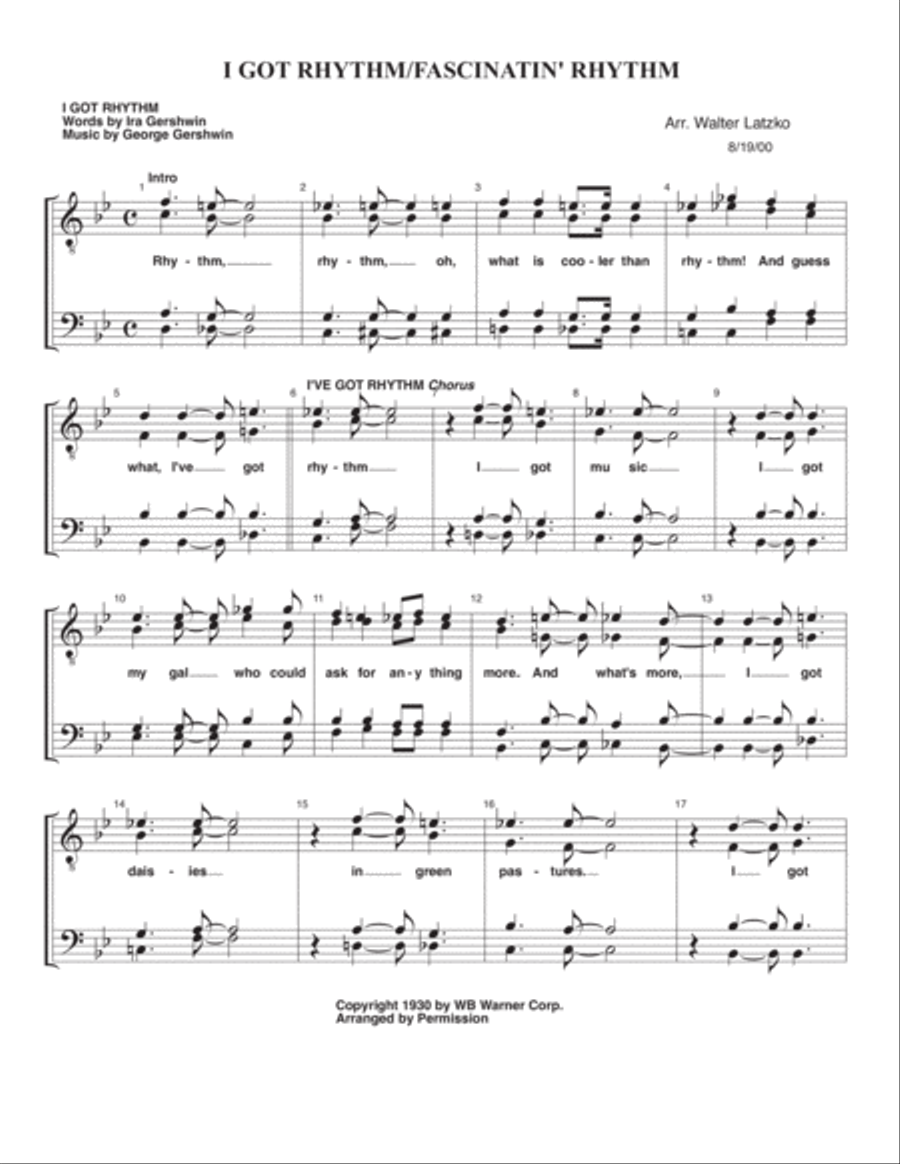 FASCINATIN' RHYTHM TTBB scores gallery preview page 1