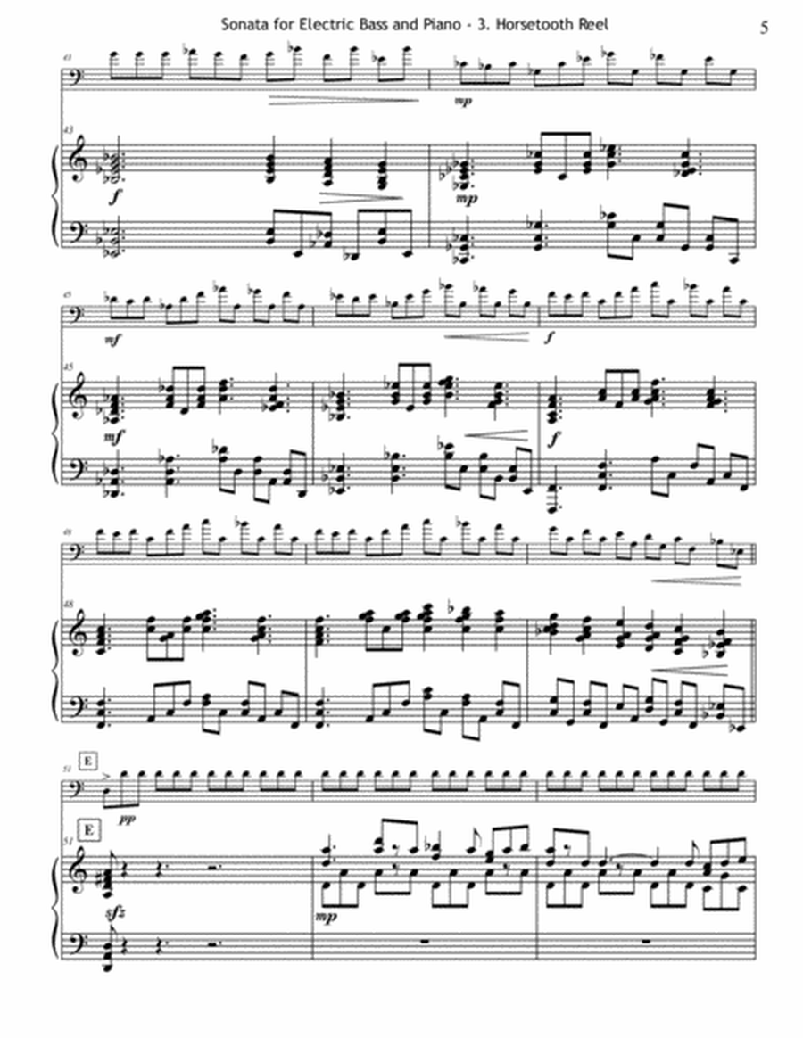 Sonata for Electric Bass and Piano - 3rd Mvt. only