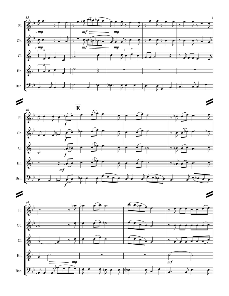 Merry Christmas, Darling Woodwind Quintet scores gallery preview page 4