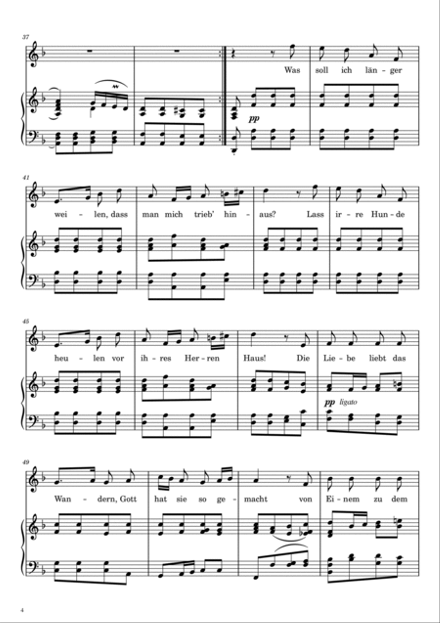 Schubert - Winterreise, D.911 - 1. Gute Nacht - For Piano and Voice With Lyrics Original Voice scores gallery preview page 4