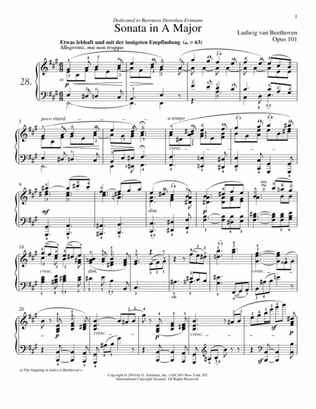 Book cover for Piano Sonata No. 28 In A Major, Op. 101