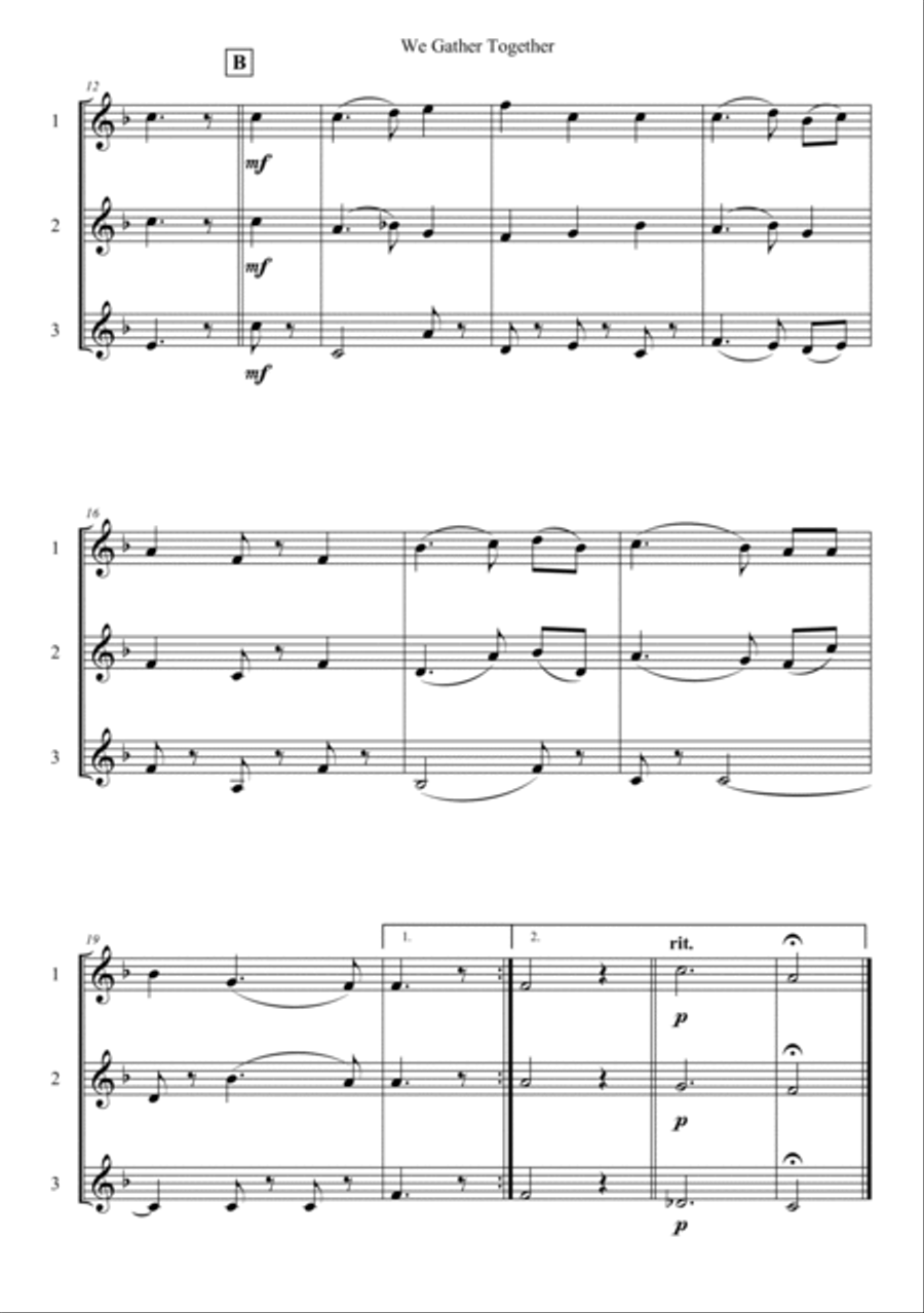 We Gather Together Trumpet Solo scores gallery preview page 2