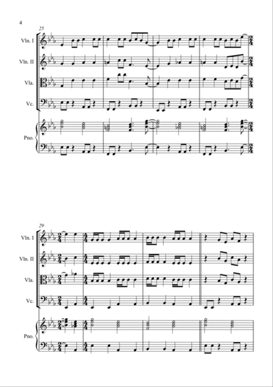 Summer Nights String Quartet scores gallery preview page 4