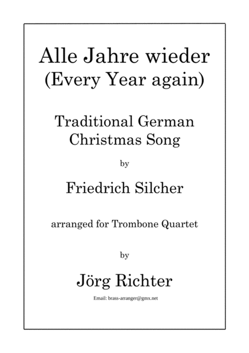 8 German Christmas Songs for Trombone Quartet image number null