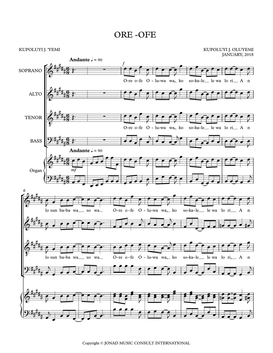 ORE OFE ORE OFE 4-Part scores gallery preview page 1