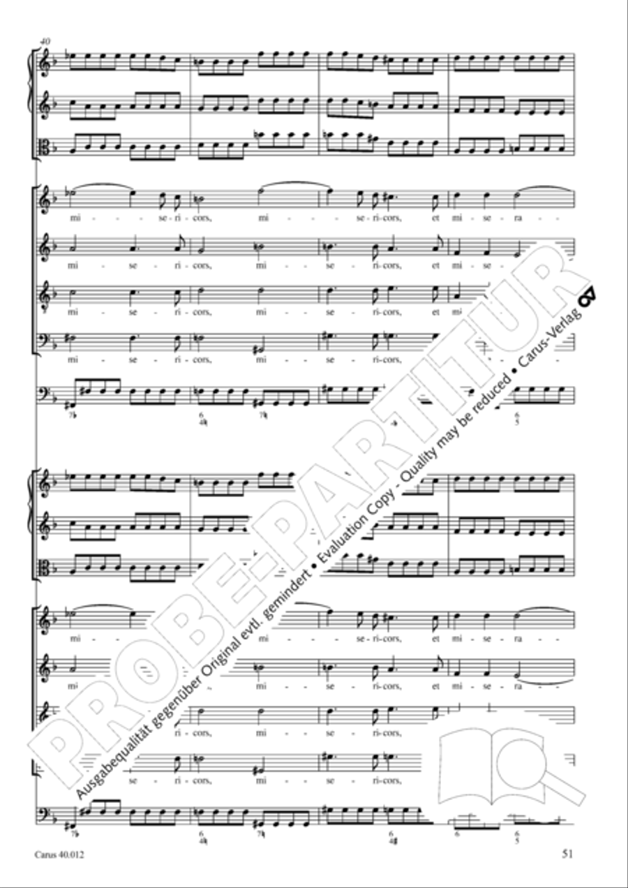 Beatus vir (How blest is he) Psalm 111 4-Part scores gallery preview page 52