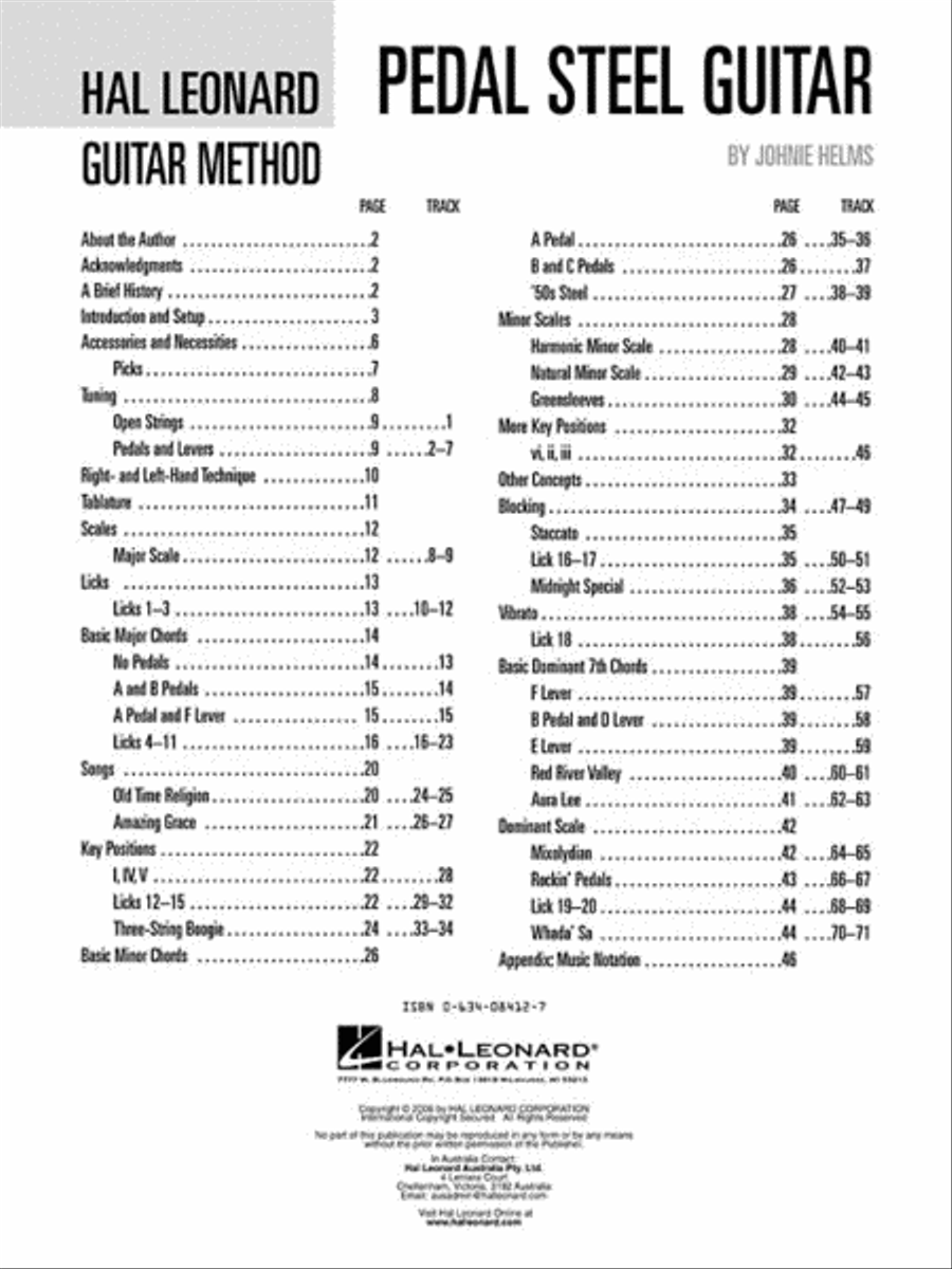 Pedal Steel Guitar Method Electric Guitar scores gallery preview page 2