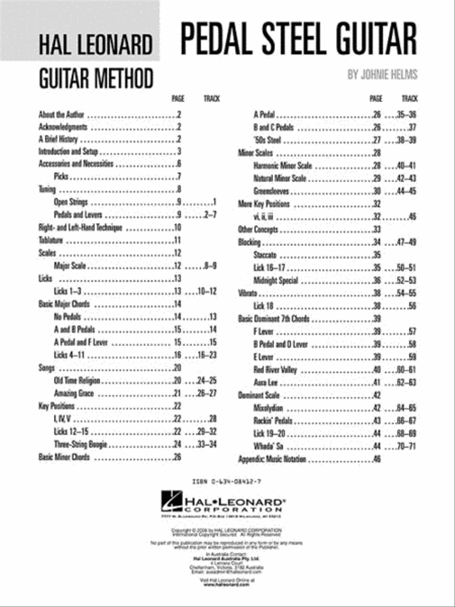 Pedal Steel Guitar Method image number null