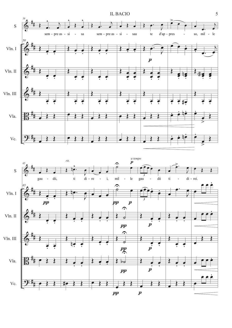 Il Bacio - Full score Small Ensemble scores gallery preview page 5
