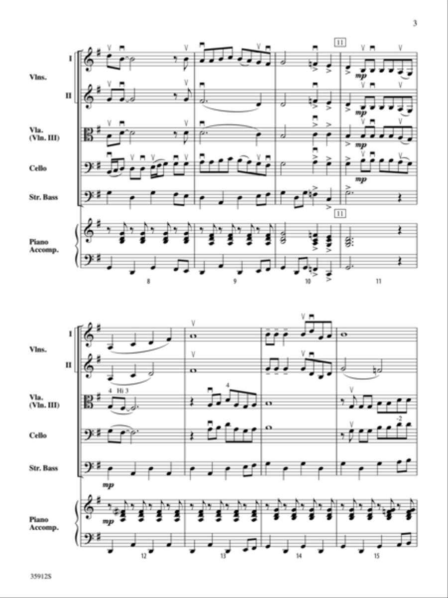 Grandma Got Run Over by a Reindeer String Orchestra scores gallery preview page 3