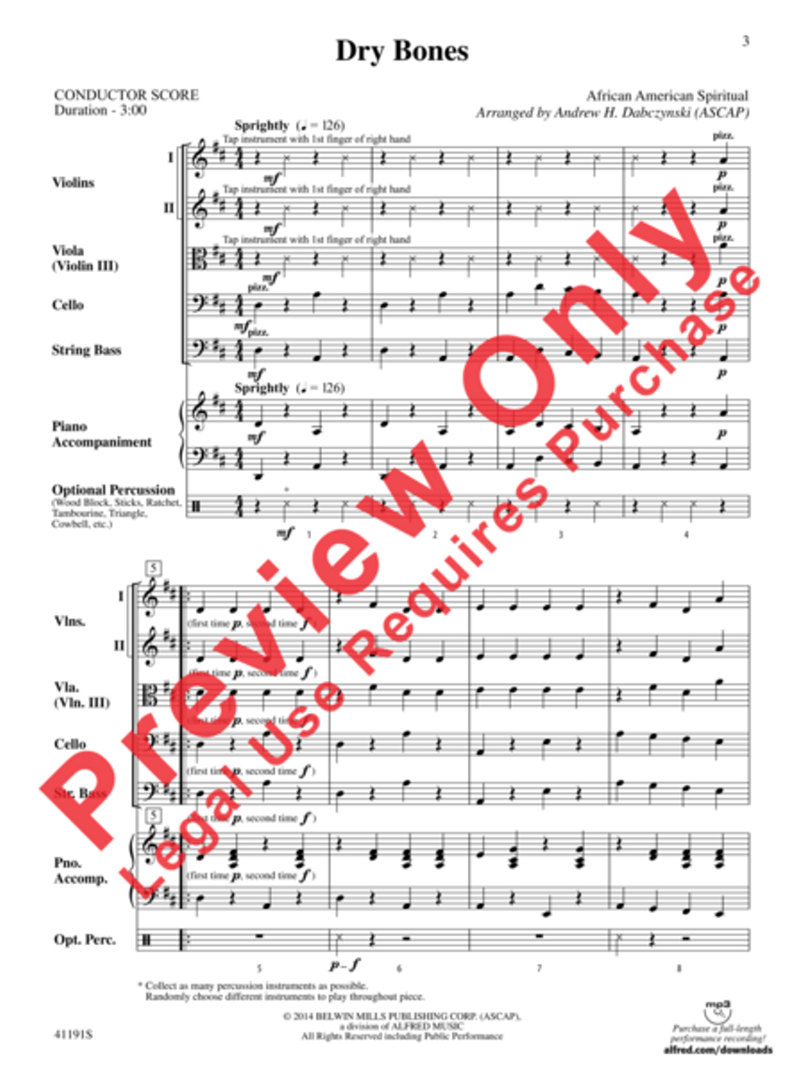 Dry Bones String Orchestra scores gallery preview page 5