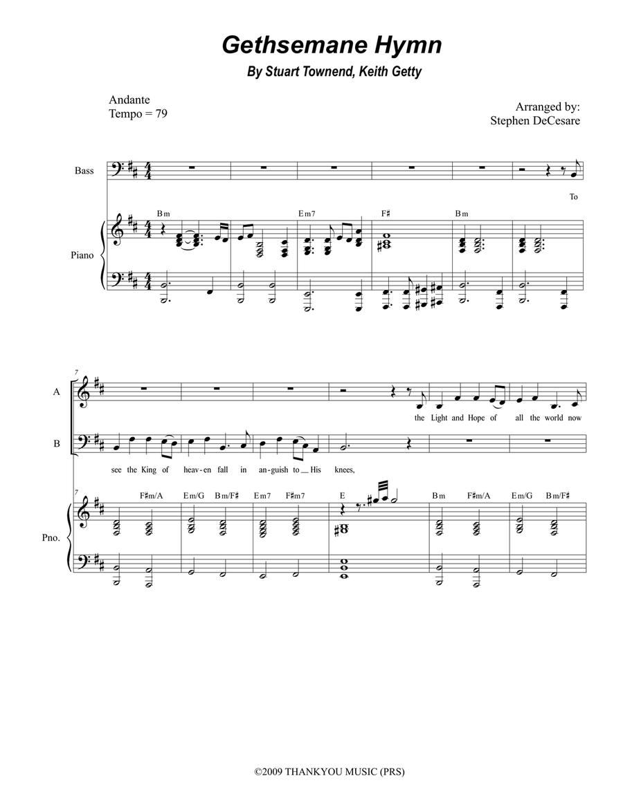 Gethsemane Hymn 3-Part scores gallery preview page 1