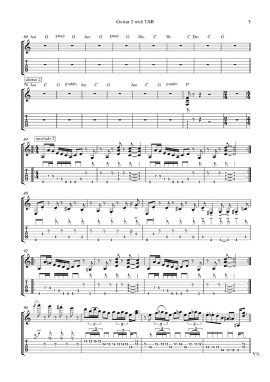 Carry On Wayward Son Electric Guitar scores gallery preview page 3