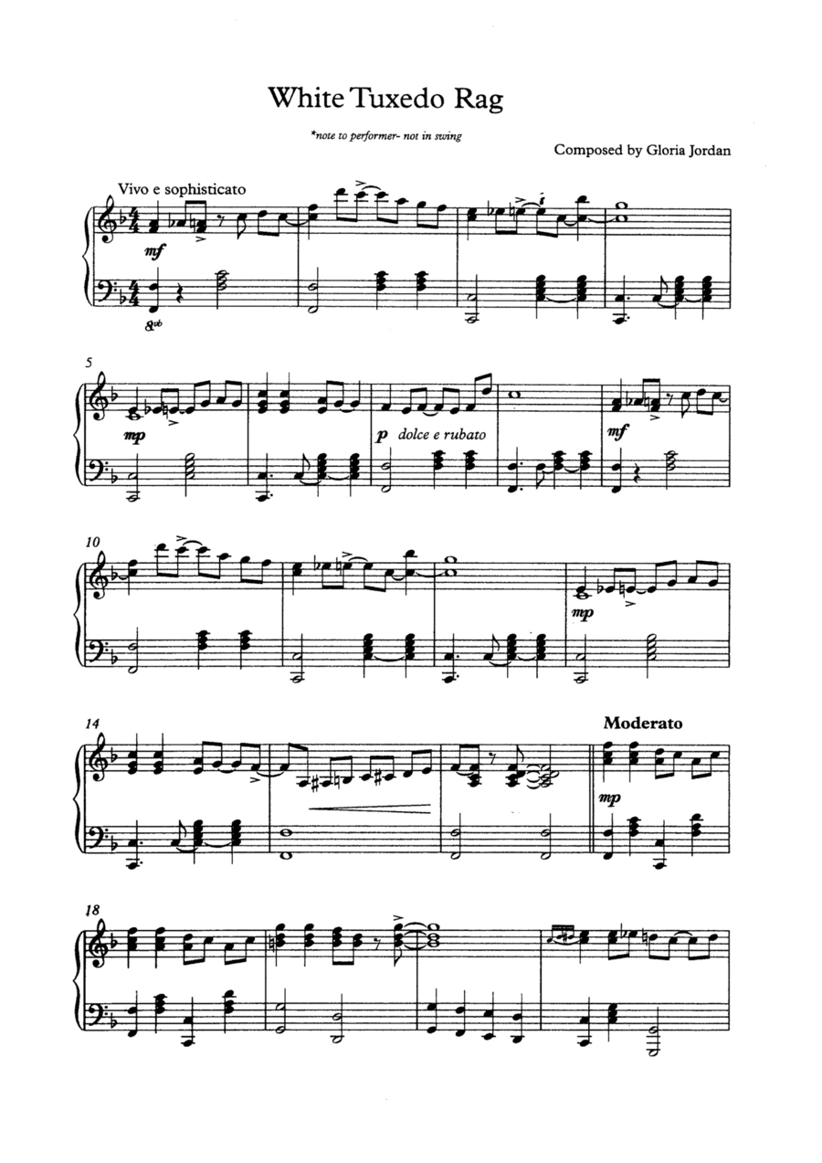 White Tuxedo Rag Piano Solo scores gallery preview page 1