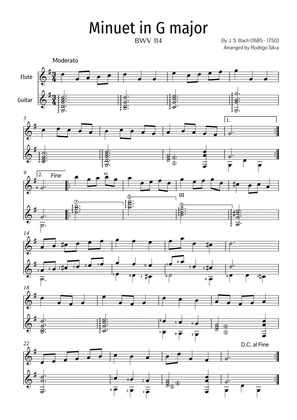J. S. Bach- Minuet in G major (Flute and Guitar). PDF