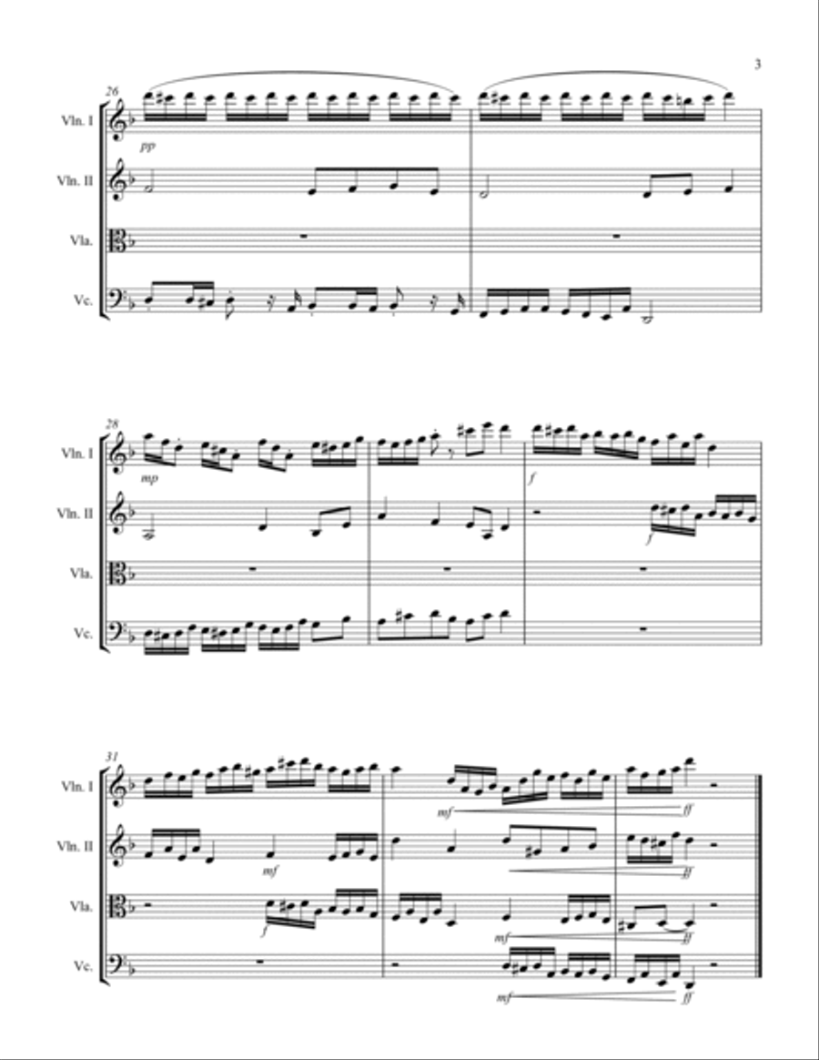 Fughetta by Loretta Fughetta by Loretta String Quartet scores gallery preview page 3