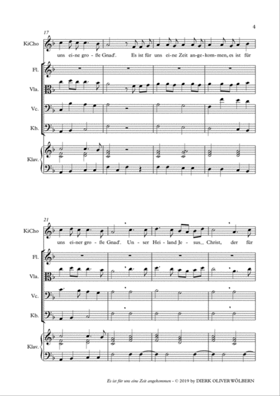 Es ist für uns eine Zeit angekommen Unison Choir scores gallery preview page 5