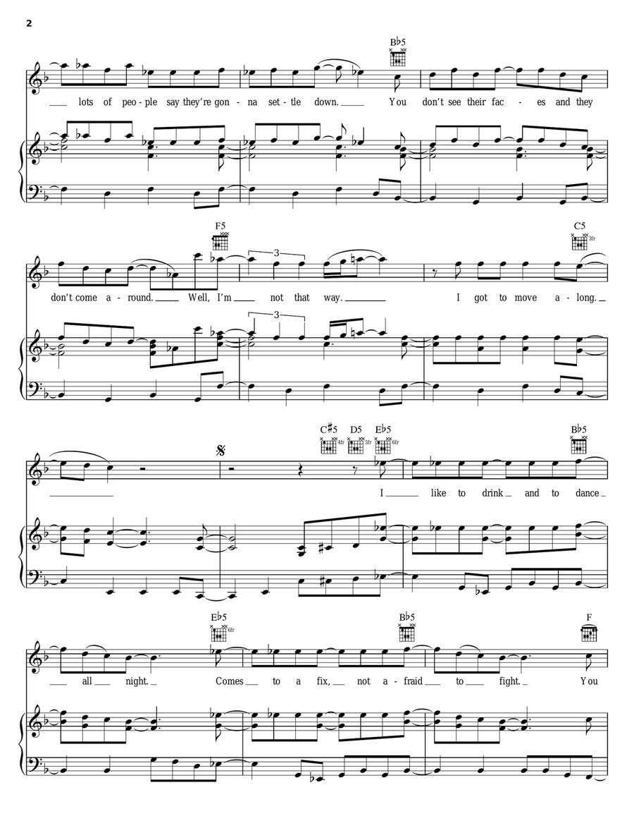 You Got That Right Piano, Vocal, Guitar scores gallery preview page 2