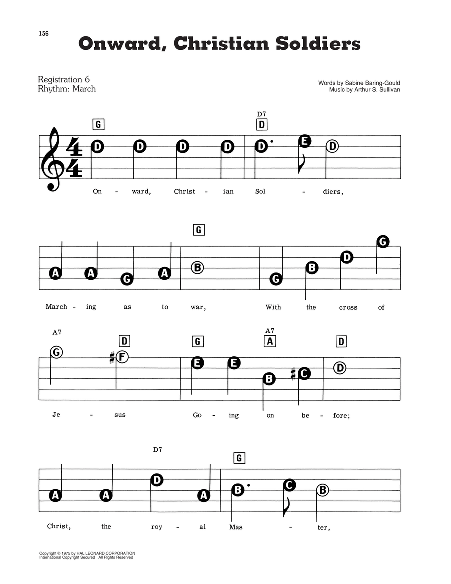 Onward, Christian Soldiers Electronic Keyboard scores gallery preview page 1