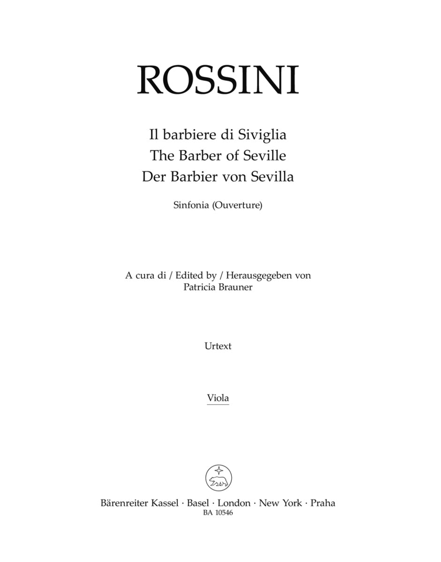 Il barbiere di Siviglia (Der Barbier von Sevilla). Sinfonia (Ouverture) Viola scores gallery preview page 1