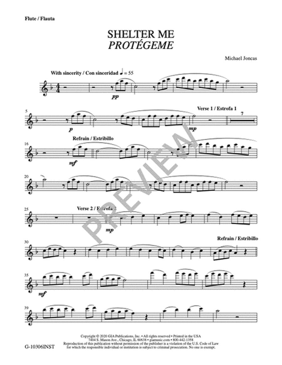 Shelter Me / Protégeme, SAB edition - Instrument edition