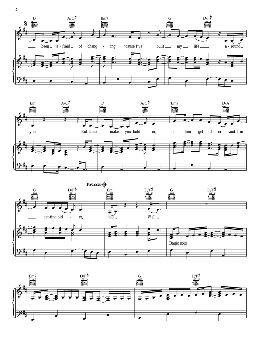 Landslide Piano, Vocal, Guitar scores gallery preview page 4