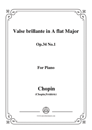 Book cover for Chopin-Waltz No.2 in A flat Major,Op.34 No.1,Valse brillante,for piano
