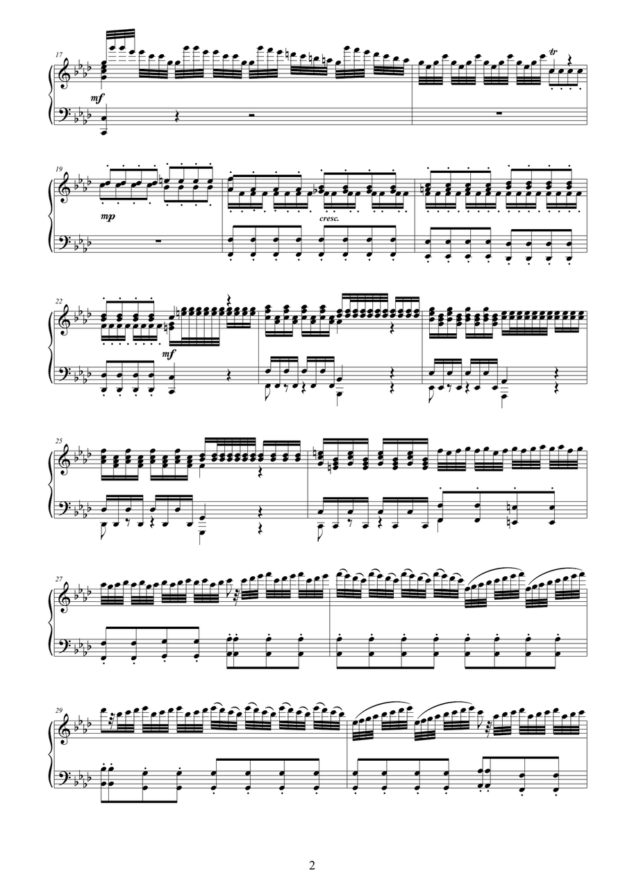 Vivaldi - Violin Concerto No.4 in F minor 'L'inverno', RV 297 - Piano solo Piano Solo scores gallery preview page 2